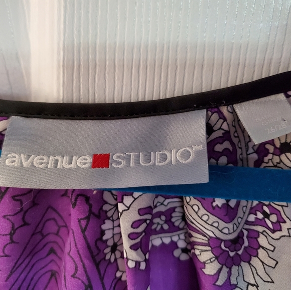 Plus size satiny purple blouse from Avenue - Picture 2 of 8